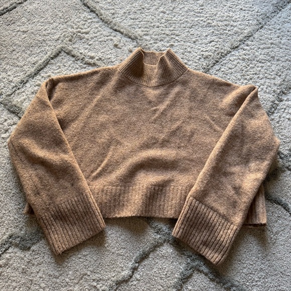 Petal & Pup Sweaters - Petal & Pup sweater tan brown wool blend oversized crop boxy fit medium large